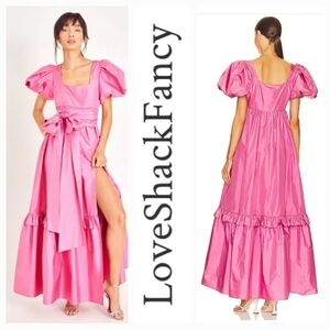 LoveShackFancy Silk Doutzen Dress in Pink Rose Sz 6